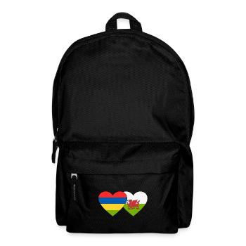 Mauritius Wales Flag Heart - Backpack - black - Front