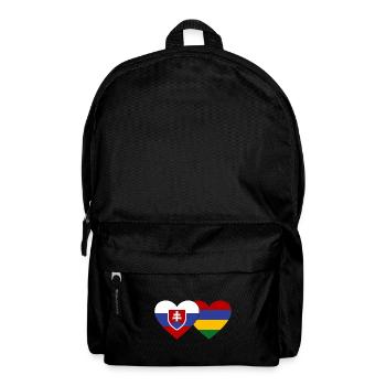 Slovakia Mauritius Flag Heart - Backpack - black - Front