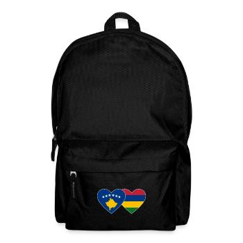 Bosnia Mauritius Flag Heart - Backpack - black - Front