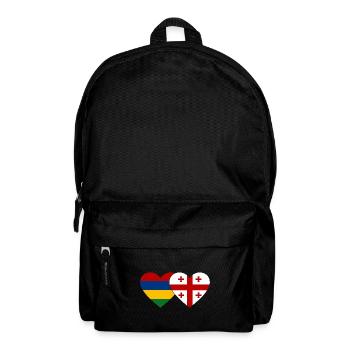 Mauritius Georgia Flag Heart - Backpack - black - Front
