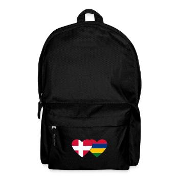 Denmark Mauritius Flag Heart - Backpack - black - Front