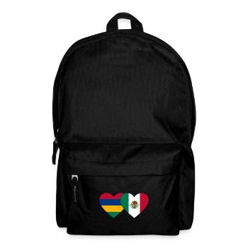 Mauritius Mexico Flag Heart - Backpack - black - Front