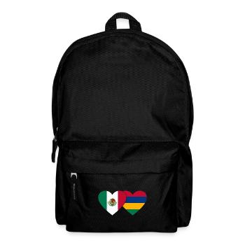 Mexico Mauritius Flag Heart - Backpack - black - Front