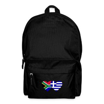 Südafrika Griechenland Flagge Herz - Rucksack - Schwarz - Vorne