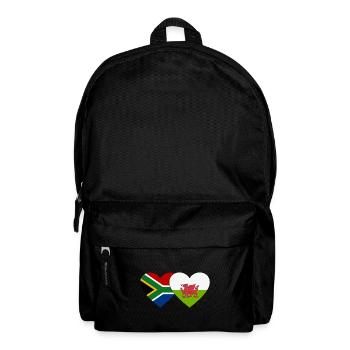 Afrique du Sud Pays de Galles Flag Heart - Sac à dos - noir - Devant