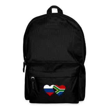 Russia South Africa Flag Heart - Backpack - black - Front