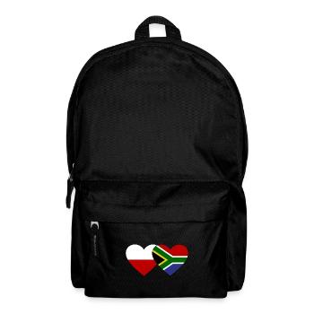 Poland South Africa Flag Heart - Backpack - black - Front