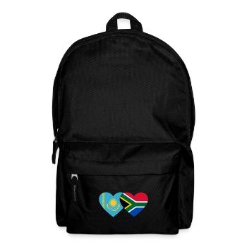 Kazakhstan South Africa Flag Heart - Backpack - black - Front