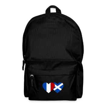 France Scotland Flag Heart - Backpack - black - Front