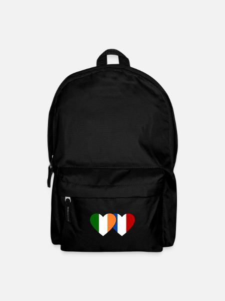 Irlande France Flag Heart - Sac à dos - noir