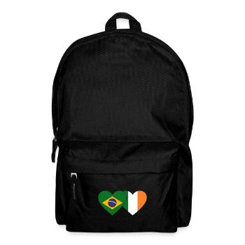 Brazil Ireland Flag Heart - Backpack - black - Front