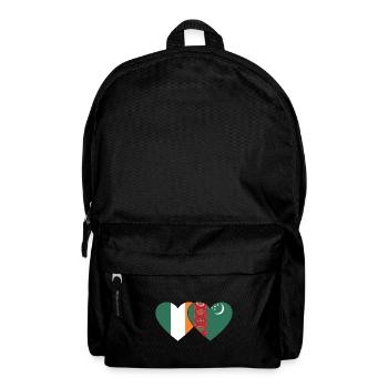 Irland Turkmenistan Flagge Herz - Rucksack - Schwarz - Vorne