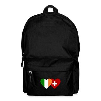 Ireland Switzerland Flag Heart - Backpack - black - Front