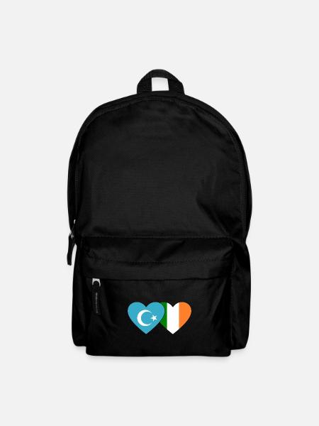Cœur de drapeau ouïghour irlandais - Sac à dos - noir