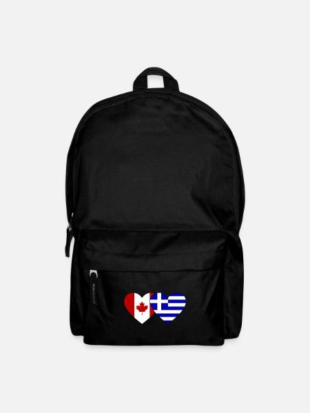 Kanada Griechenland Flagge Herz - Rucksack - Schwarz