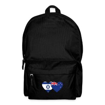 Israel New Zealand Flag Heart - Backpack - black - Front