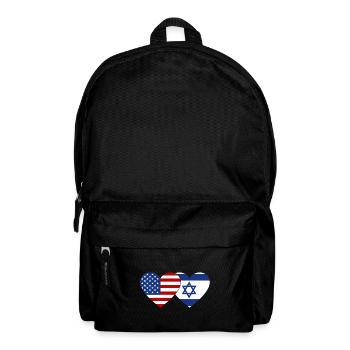 USA Israel Flag Heart - Backpack - black - Front