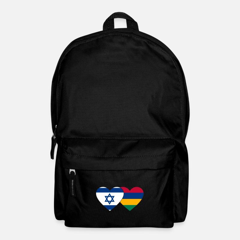 Israel Mauritius Flagge Herz - Rucksack - Schwarz