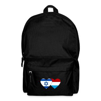 Israël Luxembourg Drapeau Coeur - Sac à dos - noir - Devant