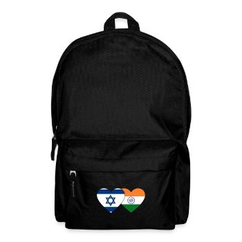 Israel India Flag Heart - Backpack - black - Front