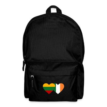 Lithuania Ireland Flag Heart - Backpack - black - Front