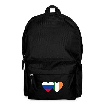 Russia Ireland Flag Heart - Backpack - black - Front