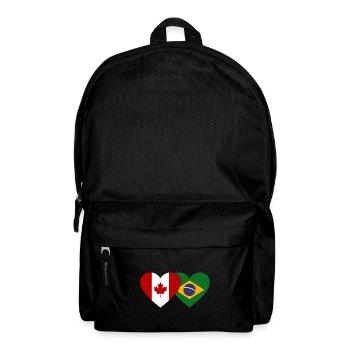 Canada Brazil Heart Flag - Backpack - black - Front
