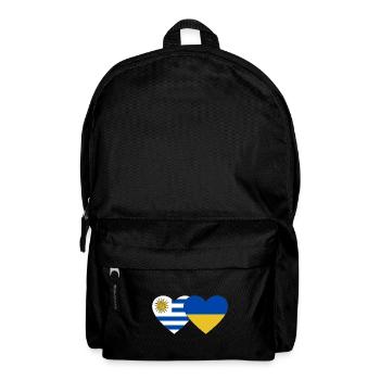 Uruguay Ukraine Heart Flag - Backpack - black - Front