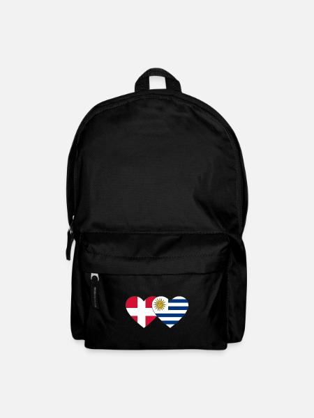 Dänemark Uruguay Herz Flagge - Rucksack - Schwarz