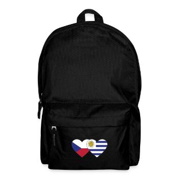 Czech Republic Uruguay Heart Flag - Backpack - black - Front