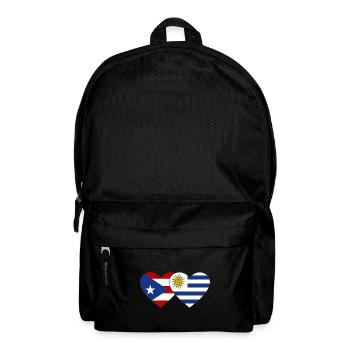 Puerto Rico Uruguay Heart Flag - Backpack - black - Front