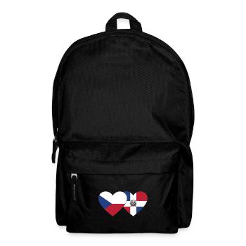Czech Republic Dominican Republic Flag Heart - Backpack - black - Front