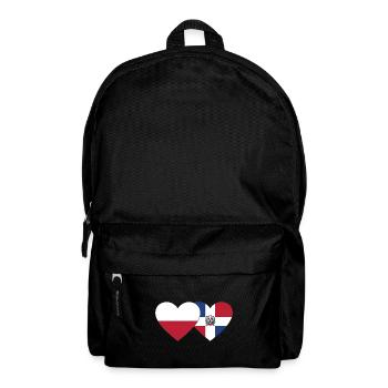 Pologne République dominicaine Flag Heart - Sac à dos - noir - Devant