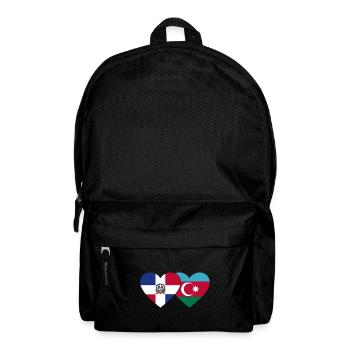 Dominikanische Republik Aserbaidschan Flagge Herz - Rucksack - Schwarz - Vorne