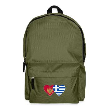 Montenegro Griechenland Flagge - Rucksack - Olivgrün - Vorne