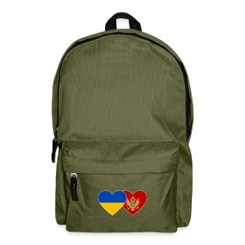 Ukraine Montenegro Flagge - Rucksack - Olivgrün - Vorne