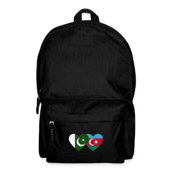 Pakistan Azerbaijan Flag Heart - Backpack - black - Front