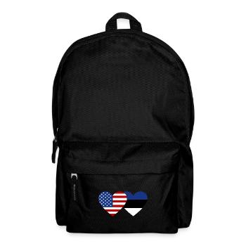 USA Estonia Flag Heart - Backpack - black - Front
