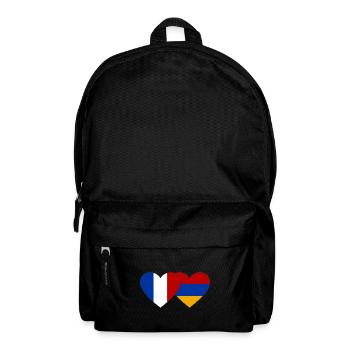 France Arménie Flag Coeur - Sac à dos - noir - Devant