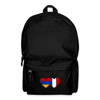 Arménie France Drapeau Coeur - Sac à dos - noir - Devant
