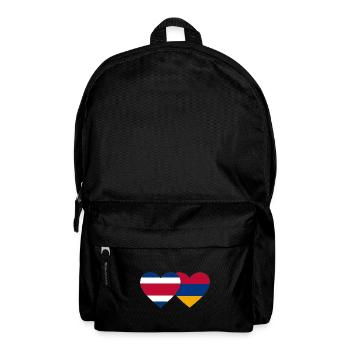 Costa Rica Arménie Drapeau Coeur - Sac à dos - noir - Devant