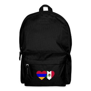 Arménie Mexique Drapeau Coeur - Sac à dos - noir - Devant