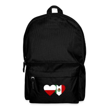 Poland Mexico Flag Heart - Backpack - black - Front