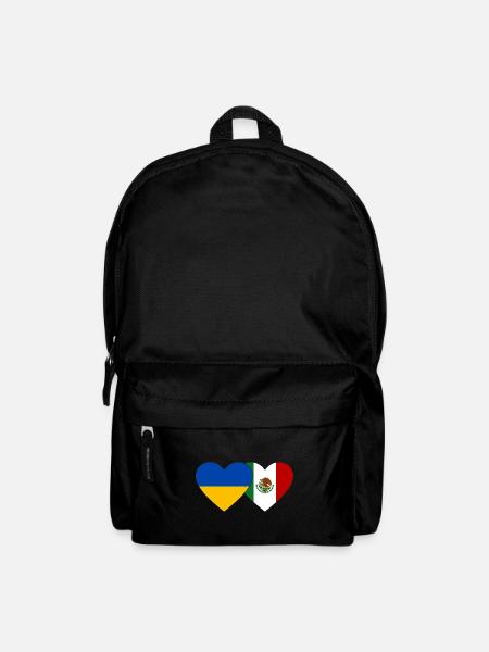 Ukraine Mexiko Flagge Herz - Rucksack - Schwarz