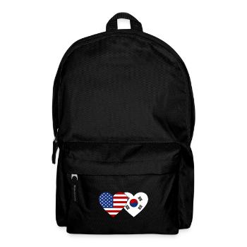 États-Unis, Corée du Sud, Drapeau Coeur - Sac à dos - noir - Devant