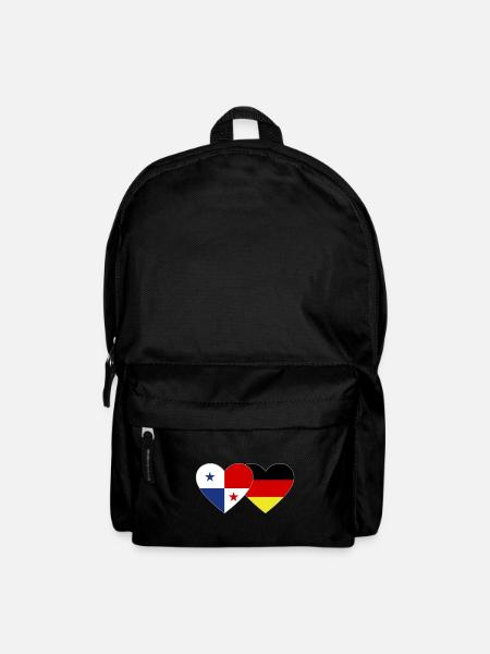 Panama Deutschland Flagge Herz - Rucksack - Schwarz
