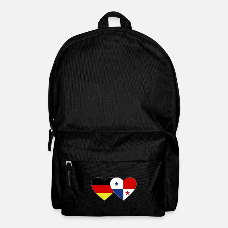 Deutschland Panama Flagge Herz - Rucksack - Schwarz