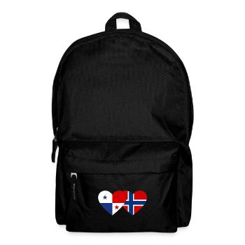 Panama Norway Flag Heart - Backpack - black - Front