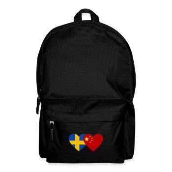 Sweden China Heart Flag - Backpack - black - Front