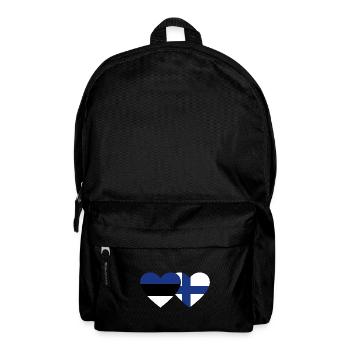 Finland Estonia Flag Heart - Backpack - black - Front